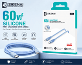 SIKENAI 60W Silicone Fast Charging Data Cable Type-C to Type-C | 1 Meter | Fast Charge & Data Transfer - Charger & Cables | Buy Online in Nepal at A-One Collection