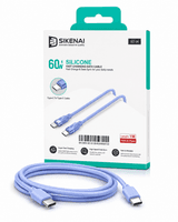 SIKENAI 60W Silicone Fast Charging Data Cable Type-C to Type-C | 1 Meter | Fast Charge & Data Transfer - Charger & Cables (View 2) | Buy Online in Nepal at A-One Collection