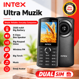Original Intex Ultra Muzik – 2.8" Dual SIM Feature Phone with 2500 mAh Battery, K Class Box Speaker, Dual SIM & Wireless FM - Earbuds & Earphone | Buy Online in Nepal at A-One Collection