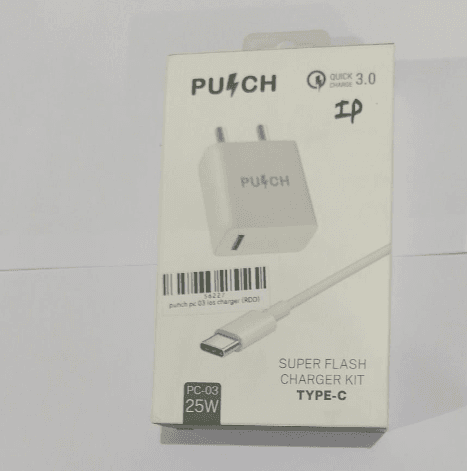 PUNCH PC-03 25W Fast Charger Kit | Type-C Cable Included | Quick Charge 3.0 USB - Charger & Cables | Buy Online in Nepal at A-One Collection