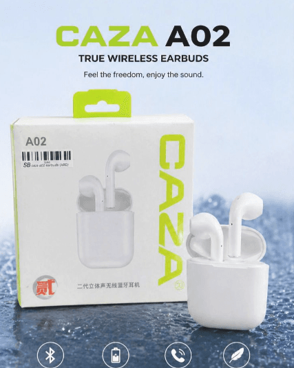 CAZA A02 Wireless Bluetooth Earbuds  | Stereo Sound | Lightweight & Portable - Earbuds & Earphone | Buy Online in Nepal at A-One Collection