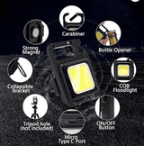 COB Rechargeable Keychain Light | Mini LED Flashlight Torch | Portable USB Rechargeable Keyring Light for Camping, Travel, Emergency & Outdoor Use - Earbuds & Earphone | Buy Online in Nepal at A-One Collection