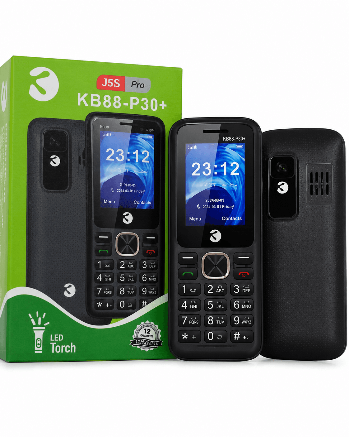 KB88-P30+ Dual SIM Wireless FM Feature Phone with LED Torch & Long Battery Backup - Keypad Mobile Phone | Buy Online in Nepal at A-One Collection
