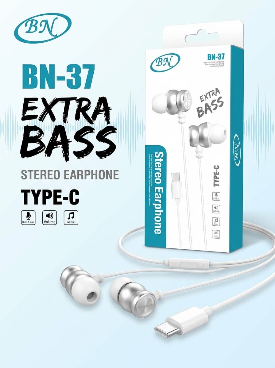 Earphone Type-C | Extra Bass | Built-in Mic - Earbuds & Earphone | Buy Online in Nepal at A-One Collection